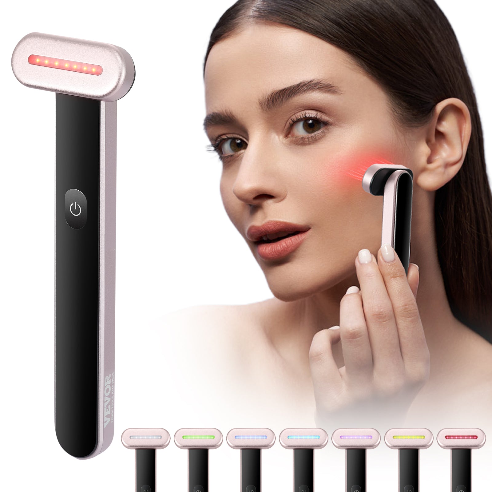 LumiGlow facial wand, in-use detail