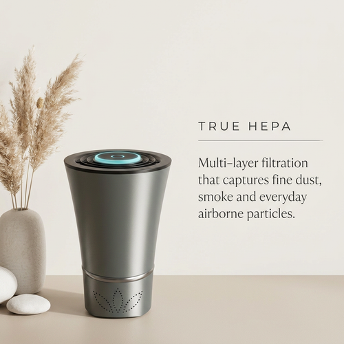 True HEPA — multi-layer filtration for dust, smoke and airborne particles