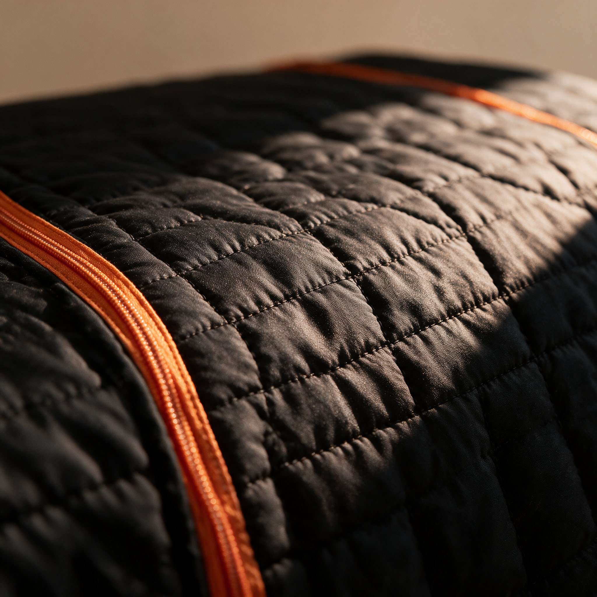 Quilted interior surface and side zip of the sauna blanket