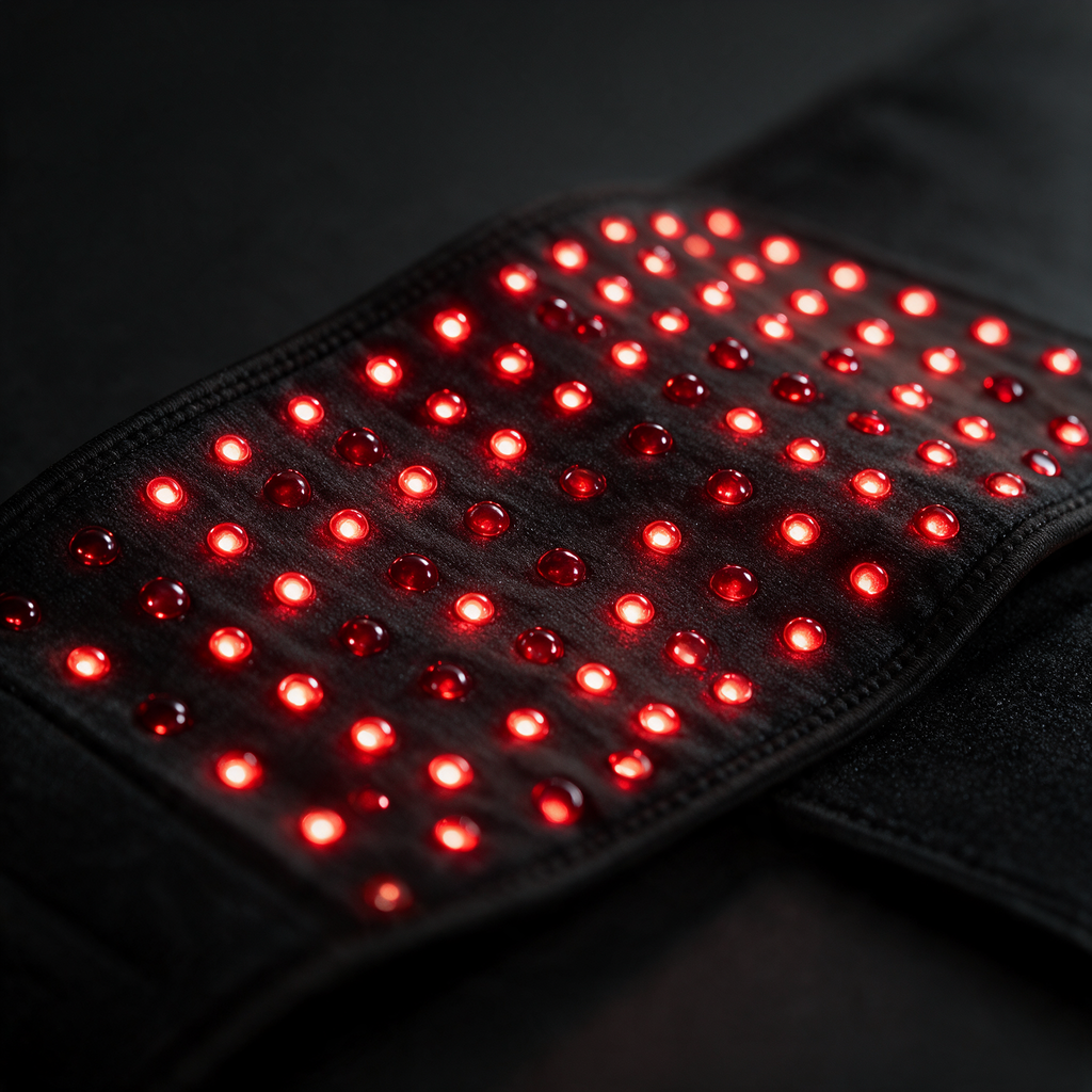 Flexible LED panel detail — red and near-infrared diodes