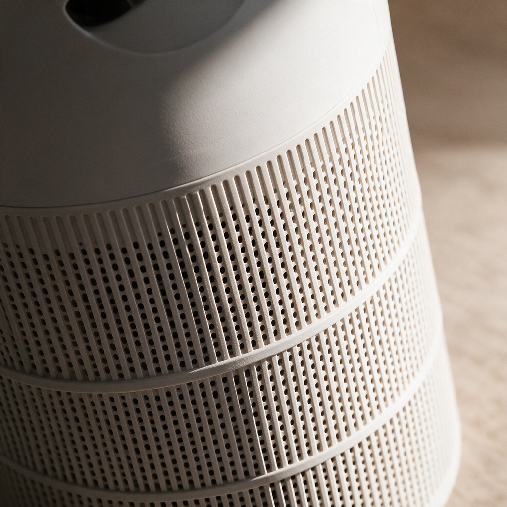 Intake vent detail on the air purifier housing